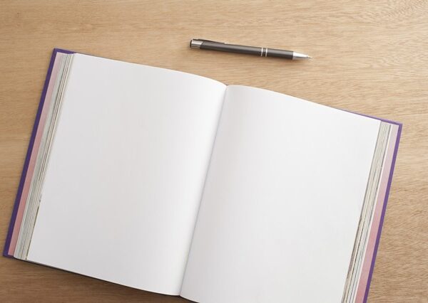 Open blank notebook or journal